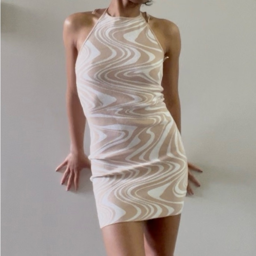 PacSun Cream Swirl Mini Dress